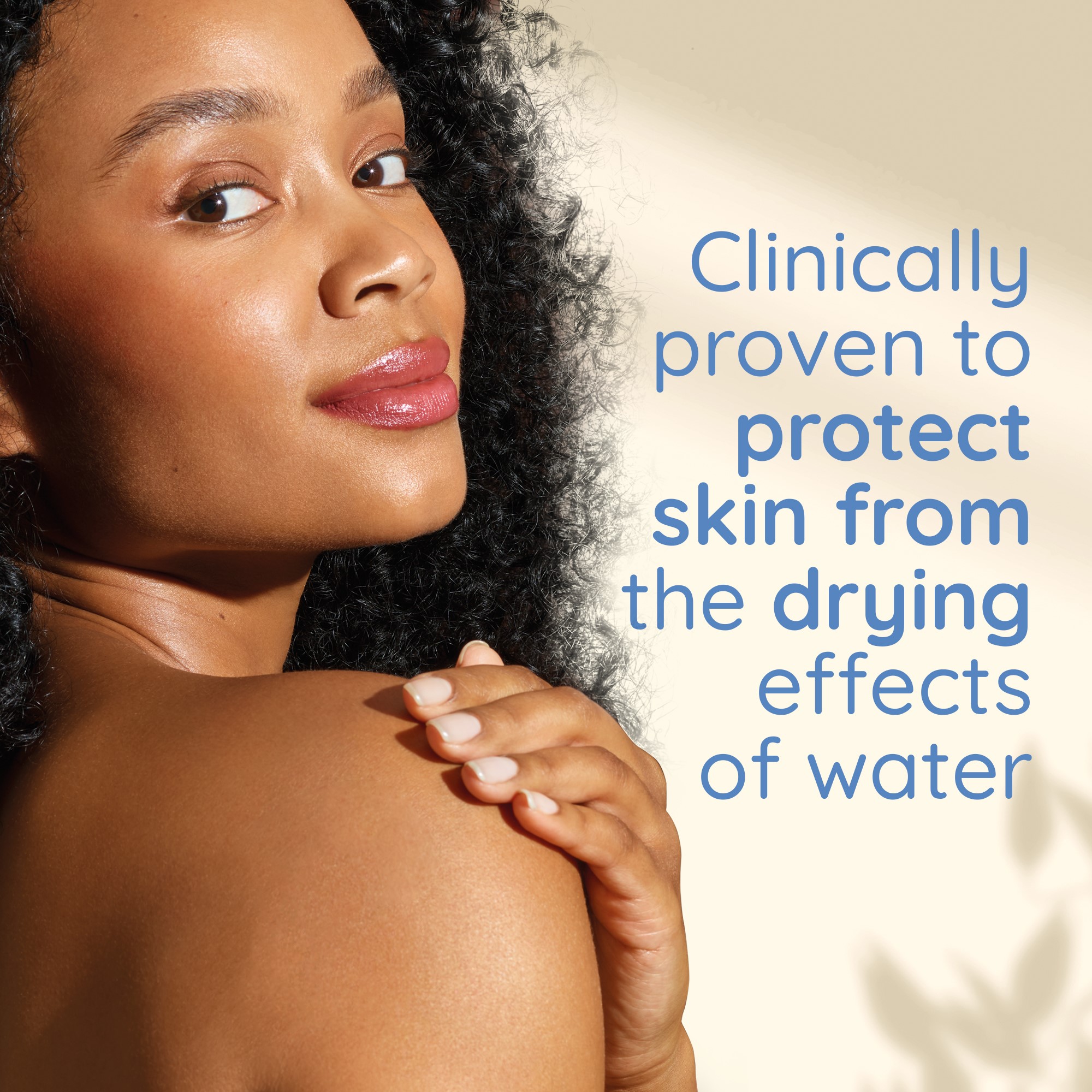 Clinically proven to protect skin from the drying effects of water