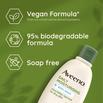 vegan formula, 95% biodegradable and soap free