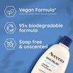 vegan formula, 95% biodegradable formula, soap free and unscented