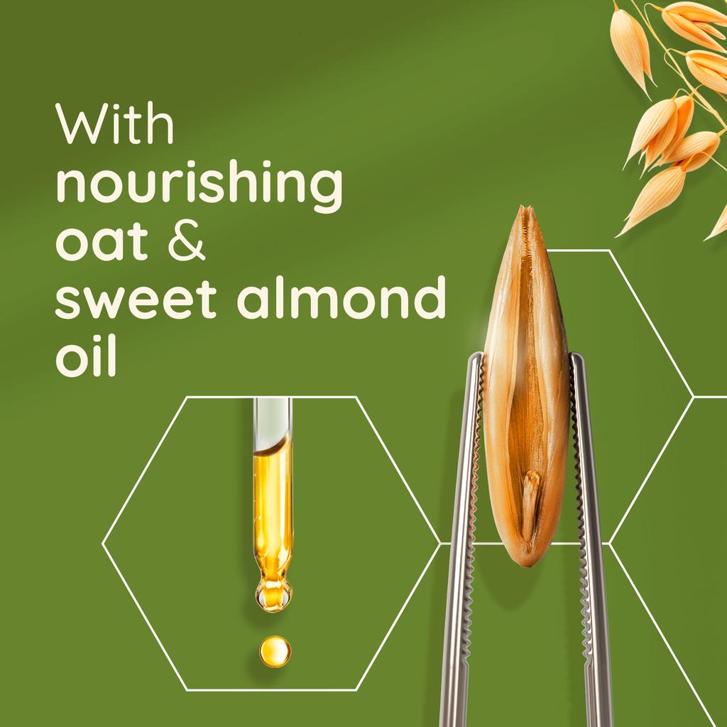 with nourishing oat and sweet almond oil