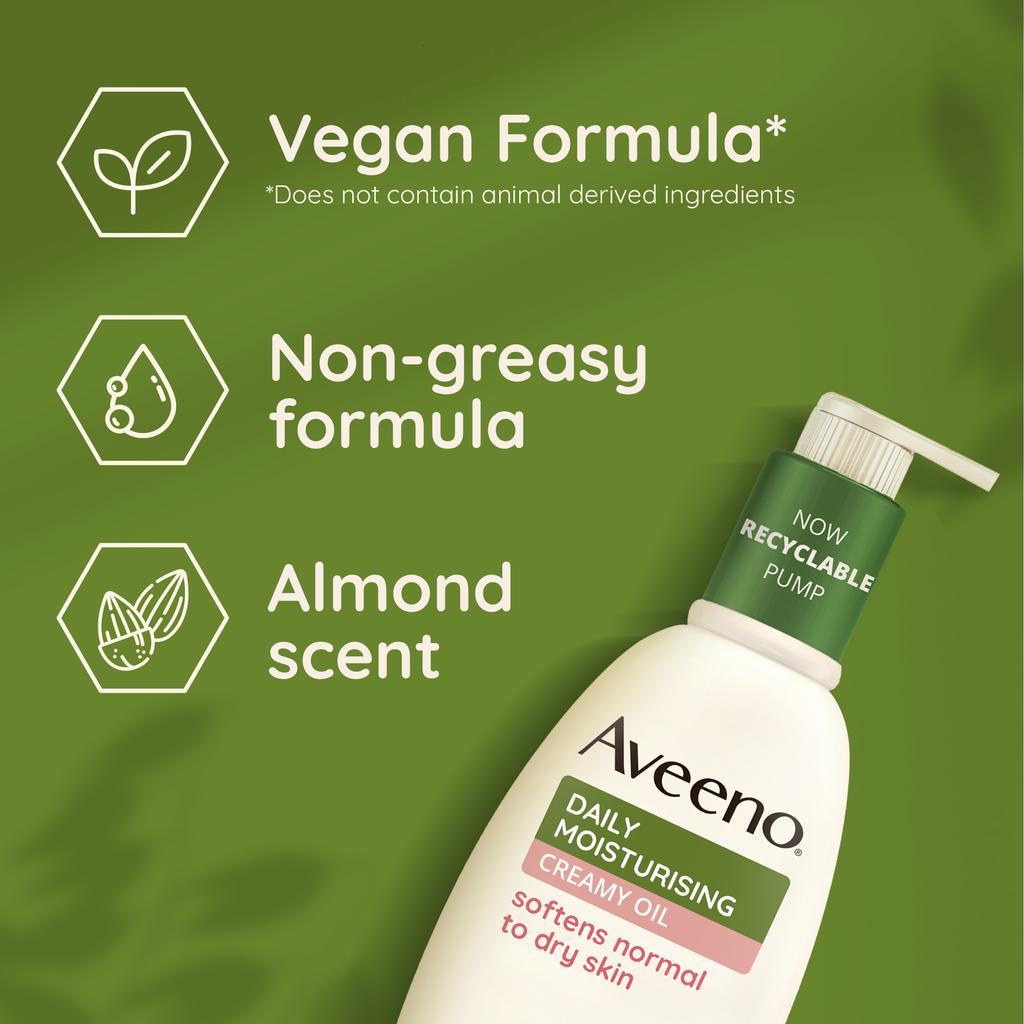 vegan formula, non- greasy formula and almond scent